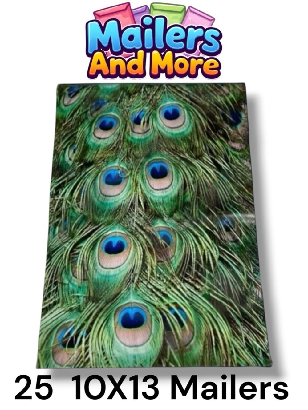 25 10X13 Poly Mailers Peacock Eyes PRICE IS FIRM - Picture 1 of 13